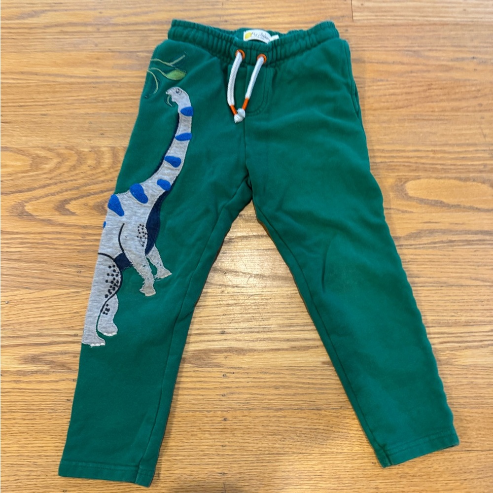 Mini Boden Green and Blue Dinosaur Joggers